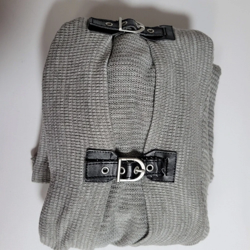 Simply‎ Noelle Gray Knit Buckle Front Cardigan Womens L/XL Lagenlook Whimisgoth - Picture 7 of 8